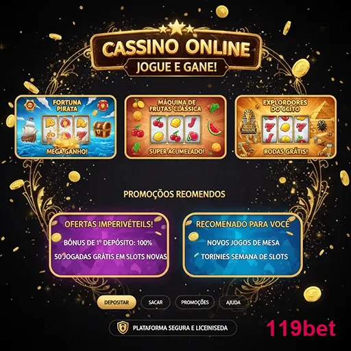 Jogos diversos de cassino ao vivo e slots na 119bet